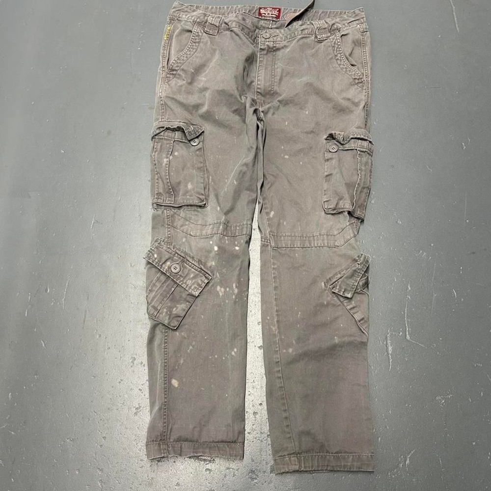 Vintage y2k earth tone stone grey baggy straight leg utility cargo Pants